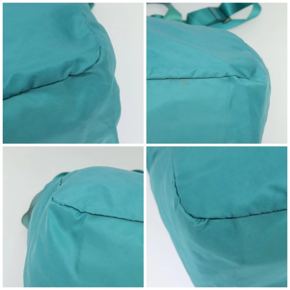 PRADA Tote Bag Nylon 2way Turquoise Blue Silver Auth ti3401 - Picture 15 of 16